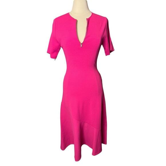 Stella McCartney NEW Hot Pink Fit And Flare Midi Dress HoCo Formal - Picture 1 of 10